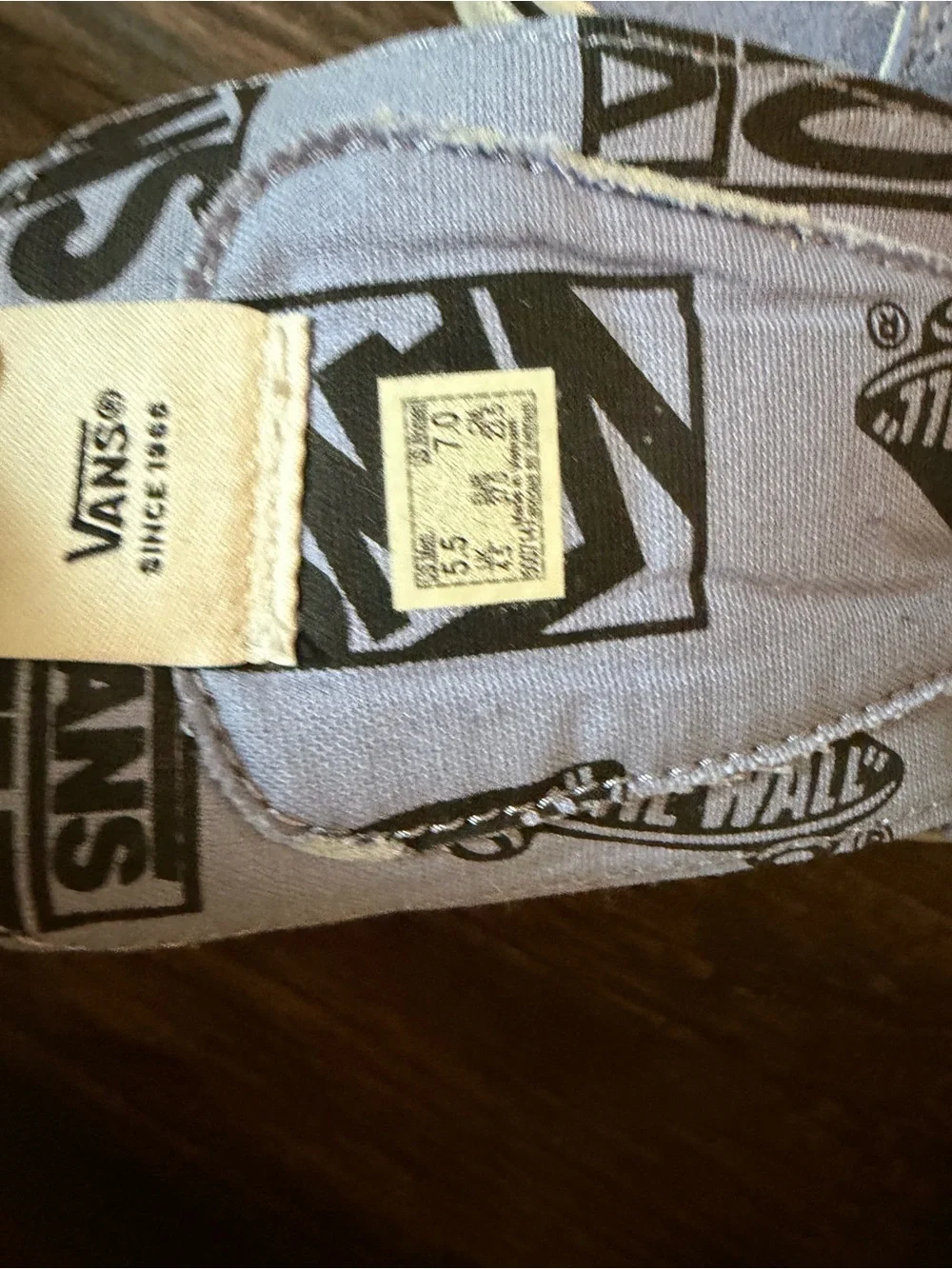 Vans Kids Slip-On Sneakers in Light Blue with Graphic Lining